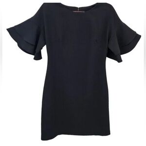 WHBM Black Dress. Layered (2) bell sleeve. Size 14